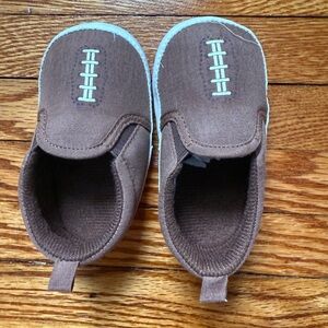Brown Football Kids Shoes with Stitch Design